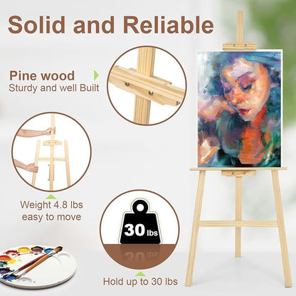 1Pcs Wooden Easel for Painting-Adjustable Easel Stand for Painting and Canvas - Image 5