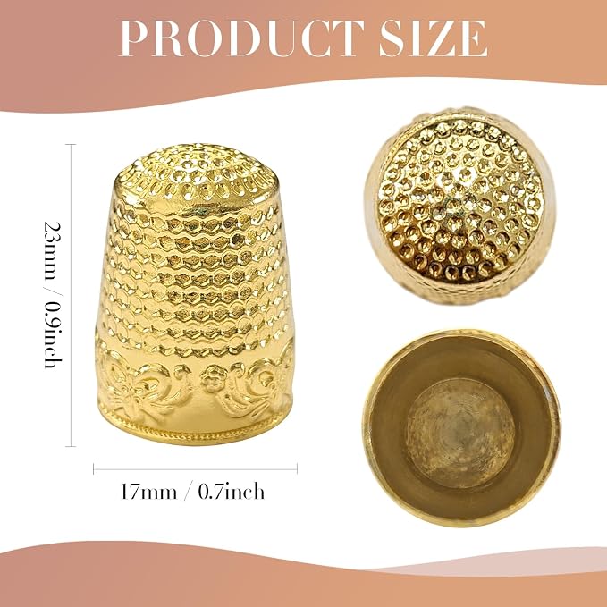 FR 4Pcs Sewing Thimbles, Metal Thimbles - Image 2