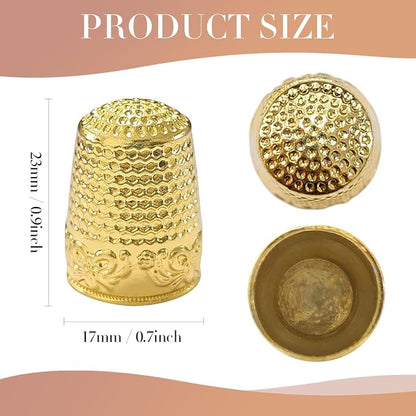 FR 4Pcs Sewing Thimbles, Metal Thimbles - Image 2