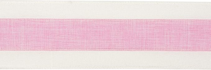 MEEDEE Pink White Stripe Wired Burlap Ribbon - Image 8