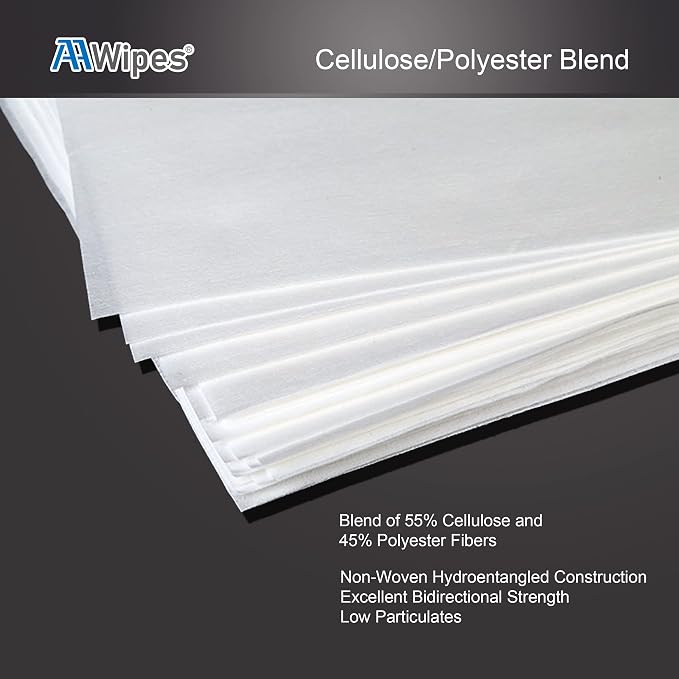 AAwipes Cleanroom Cellulose/Polyester Wipes Bulk, Lint Free Nonwoven - Image 2