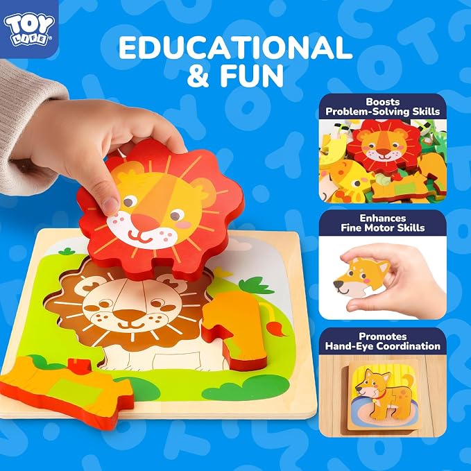 TOY Life Toddler Puzzles Ages 2-4, Wooden Puzzles - Image 5