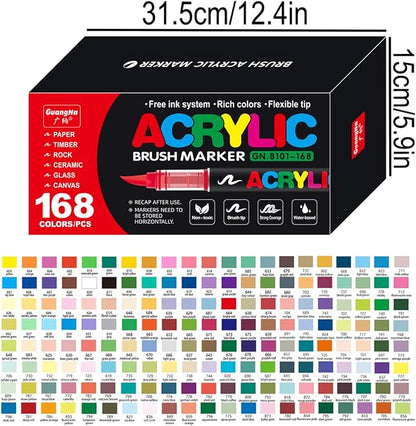 Acrylic Paint Markers Pens, 168 Vivid Colors Acrylic Markers Set, Direct Liquid - Image 3