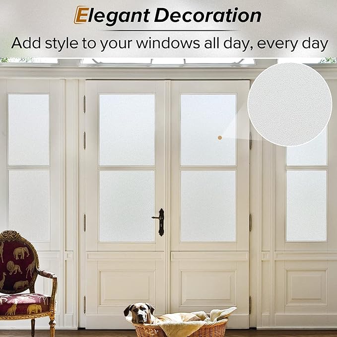 rabbitgoo Window Privacy Film, Frosted Glass Window Clings, Static Cling UV - Image 6