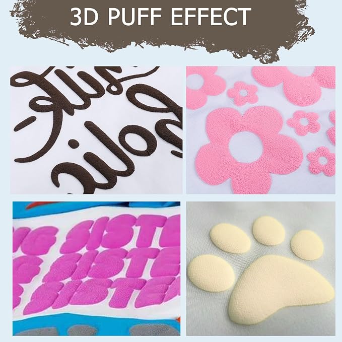 HTVRONT Puff Vinyl Heat Transfer -10" x 6ft Coffee 3D Puff Heat Transfer Vinyl - Image 2