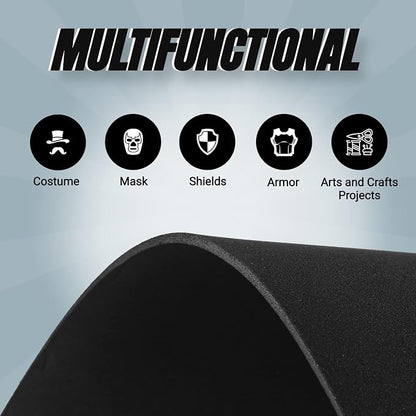 24 Ct Sheets Black EVA Cosplay Foam in 9” x 12’’ Sheets; High Density Thick - Image 4