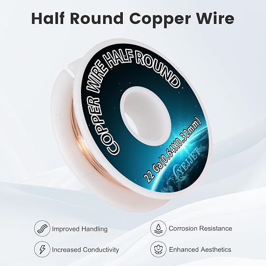 22 Gauge Copper Wire Half Round 0.64x0.32mm - Image 4