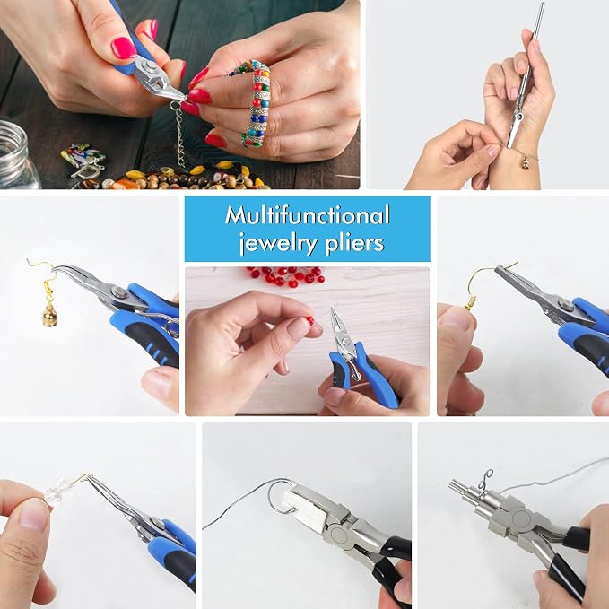 Toolour Jewelry Pliers Set Jeweler Making Tools Kit, Mini Craft Pliers Tool - Image 4