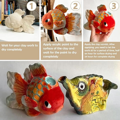 200ml Air Dry Clay Glaze, Waterproof and Scratch Resistant, Design - Image 5