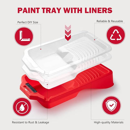 Mister Rui Paint Roller Tray 4 Inch, 21 Pack, Thickened Paint Tray - Image 6
