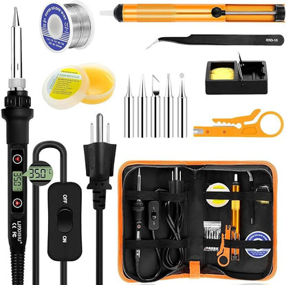 Soldering Iron Kit 80W LCD Adjustable Temperature 180-520℃ Solder Kit by LJPXHHU