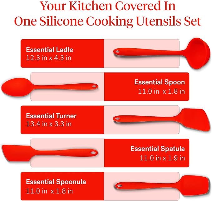 GIR: Get It Right 5-Piece Silicone Essentials Kitchen Utensils Set - Image 3