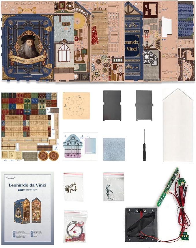 Tonecheer DIY Book Nook Kit for Adults, 3D Puzzle Wooden Miniature House Kit - Image 8