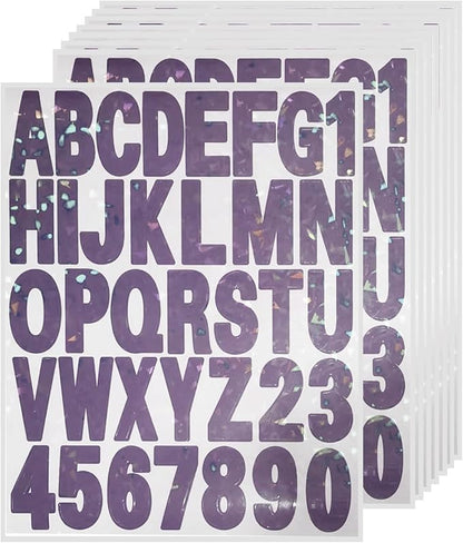 Starboling Letter Stickers, 2 inch 8 Sheets Purple Alphabet Sticker, Self by Starboling