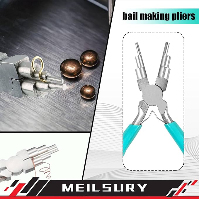 3-Piece jewelry pliers set includes a 6-in-1 bail making looping pliers - Image 3