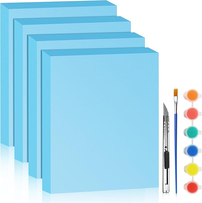 LuckyFoam Blue 4 Pack 15x12x2 inch Foam Sheets 2 Inch Thick Polystyrene by LuckyFoam