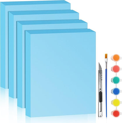 LuckyFoam Blue 4 Pack 15x12x2 inch Foam Sheets 2 Inch Thick Polystyrene by LuckyFoam