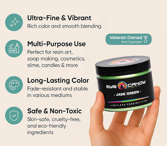 Eye Candy Pigments Premium Green Mica Powder - Image 3