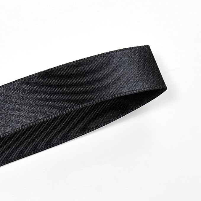 5/8" x 100 Yards Black Polyester Satin Ribbon Single Faced Bulk Fabric Ribbons - Image 4