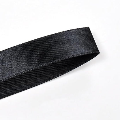 5/8" x 100 Yards Black Polyester Satin Ribbon Single Faced Bulk Fabric Ribbons - Image 4