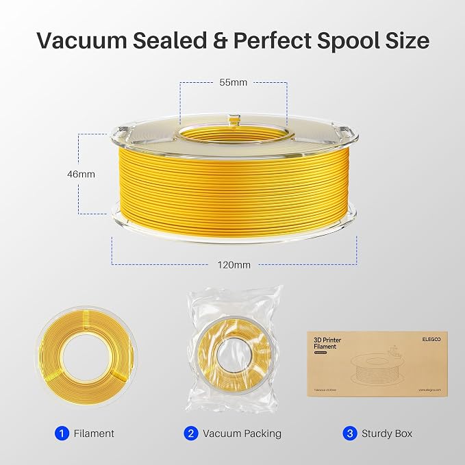 ELEGOO Silk PLA Filament Bundle 1.75mm, Dual Colors 3D Printer Filaments - Image 6