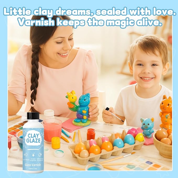 100ml Air Dry Clay Glaze, Clay Varnish Used to Prevent Clay Cracking, and Wear - Image 6