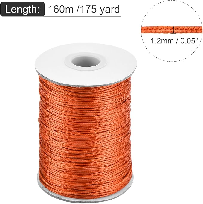 MECCANIXITY Waxed Cord 1.2mm Waxed Polyester Cord 175 Yard Wax String - Image 2
