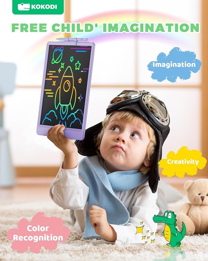 KOKODI LCD Writing Tablet, 10 Inch Colorful Toddler Doodle Board Drawing Tablet - Image 5