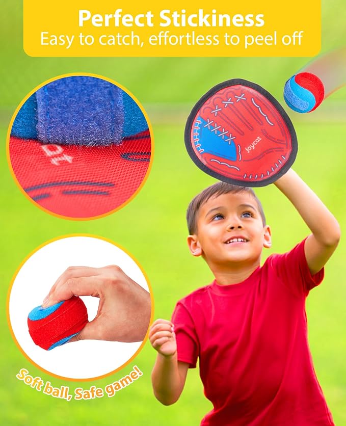 JoyCat Toss and Catch Ball Game Set, Toddler Baseball Glove, Beach Pool Yard - Image 4