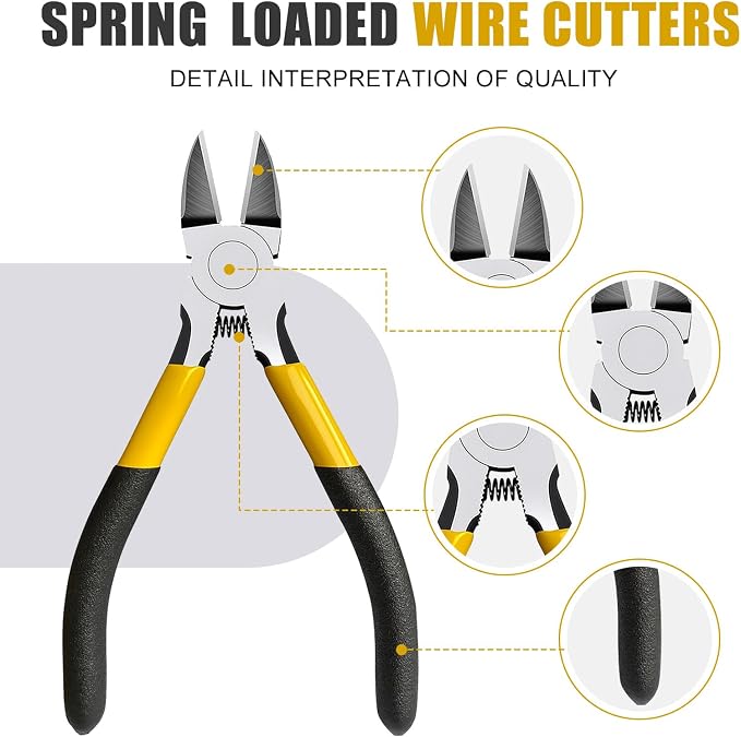 Lasnten Wire Cutters Precision Cutting Pliers Side Diagonal Cutters Small Wire - Image 3