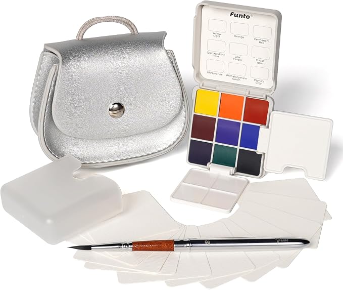 Funto Pocket Watercolor Set, Travel Color Kit, by FUNTO