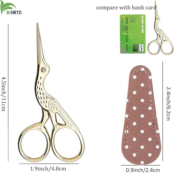 BIHRTC 4.5Inch Embroidery Scissors Sharp Tip Stainless Steel Little Scissors - Image 2