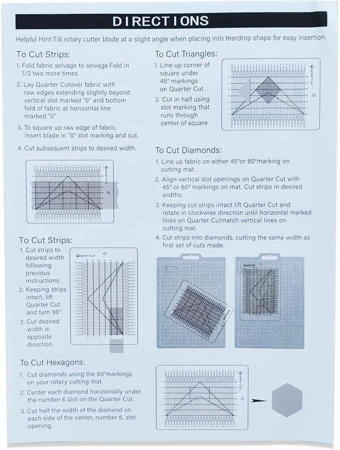 YICBOR Quarter Cut Slotted Ruler Template - Image 3