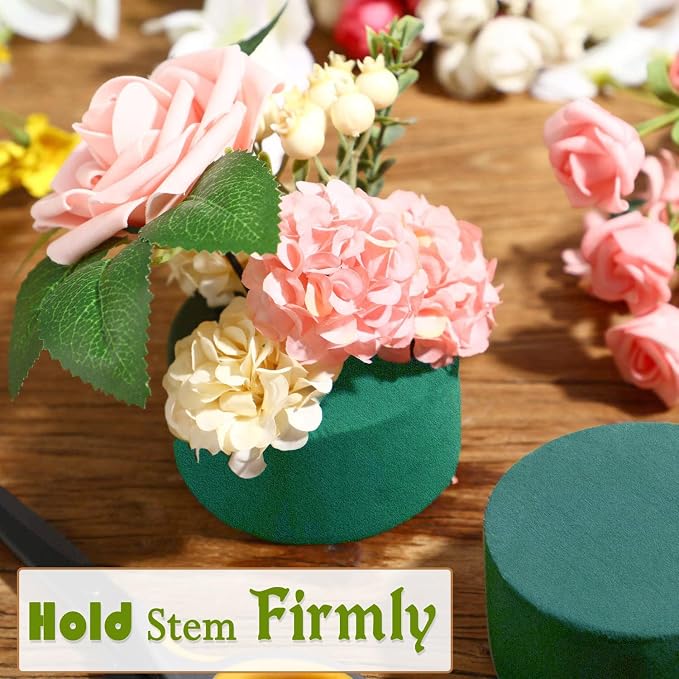 4Pcs Floral Foam Round SUPKING 3.2" Small Green Wet Dry Flower Foam Blocks - Image 5