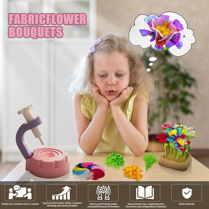 DIY Fabric Flower Bouquet Toy Set | Children's Handmade Materials Pack | STEM - Image 4