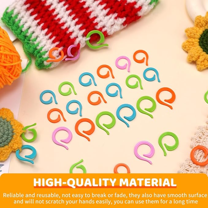 Yizzvb 50 Pcs Stitch Markers, Colorful Crochet Stitch Markers - Image 5