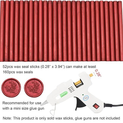 52pcs Wine Red Wax Sealing Sticks, Andotopee Glue Gun Adhesive Seal Sticks - Image 6