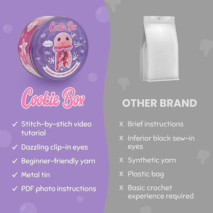 Cookie Box Crochet Kit for Beginners – Gift Set to Make Jellyfish Jenny - Image 9