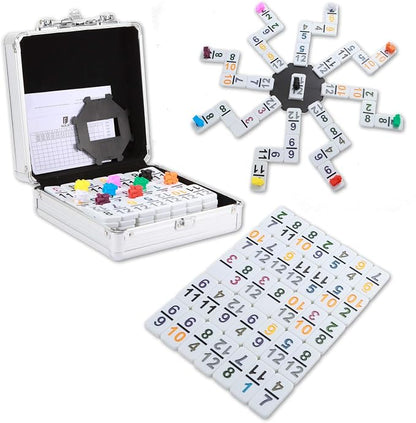 NOLIE Mexican Train Game, Double 12 Domino Set, Colored Number Dominoes by NOLIE