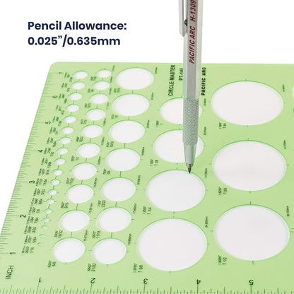 Pacific Arc Professional Circle Guide Template, 45 Total Circle from 1/16 Inch - Image 3