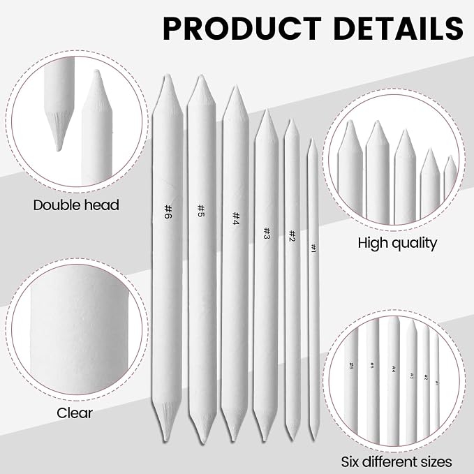 18Pcs Blending Stumps for Drawing, Paper Art Blenders, Art Blending Pencils - Image 4