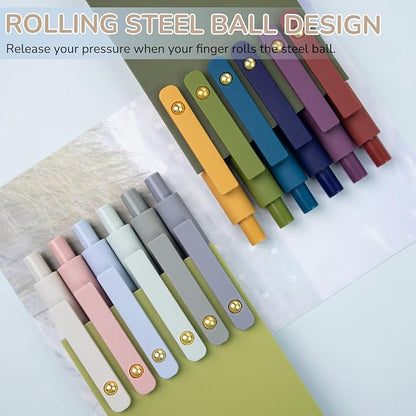 Gel Pens, 12 Pack Gold Retro and Gold Morandi 0.5mm Black Ink Pens Fine Point - Image 2