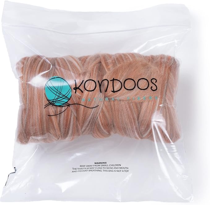 Kondoos multi Colored Natural Wool roving, 1 lb. Best Wool - Image 3