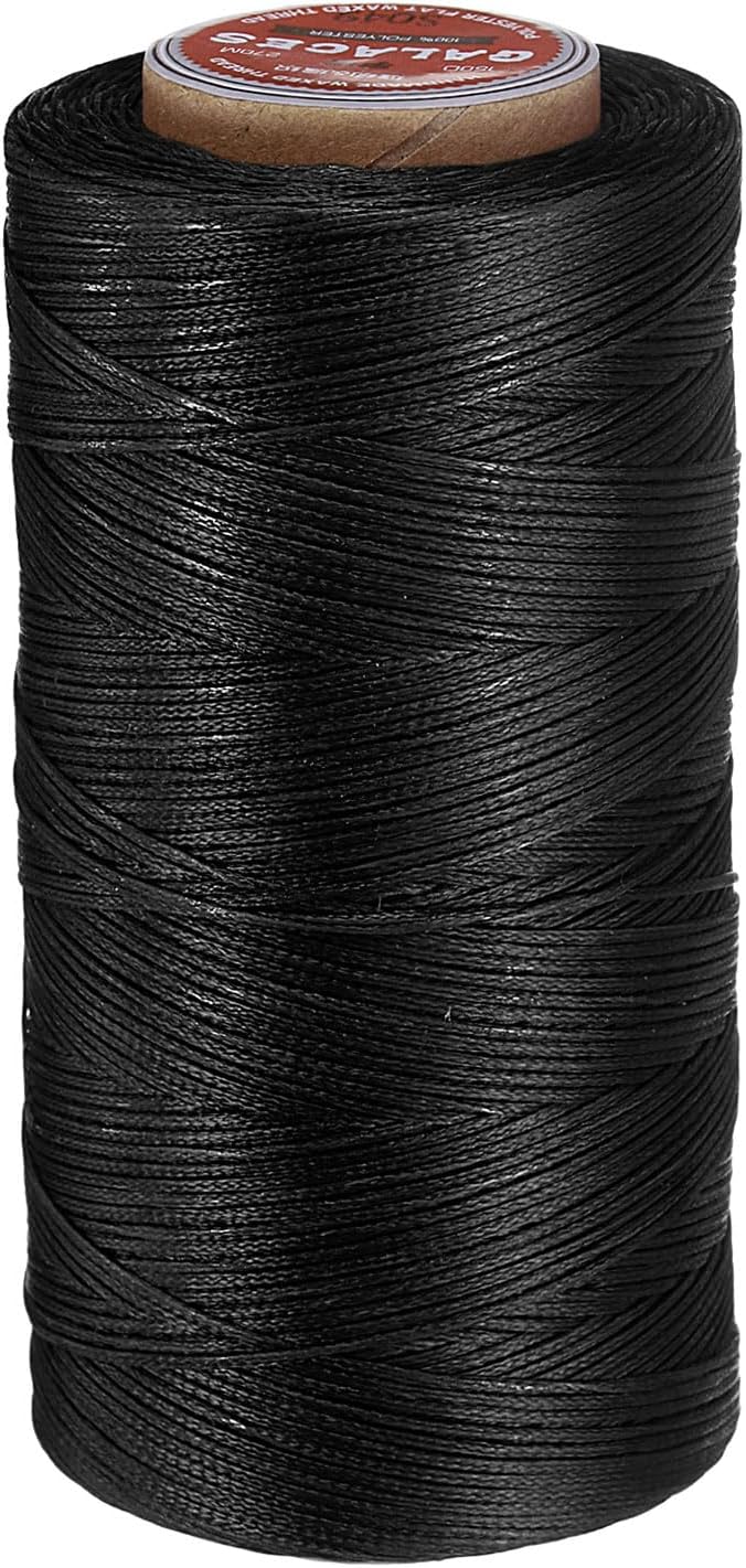 uxcell Flat Leather Sewing Waxed Thread, 270m / 295 Yards Polyester Wax String by uxcell