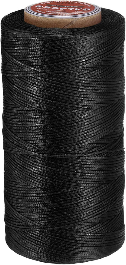 uxcell Flat Leather Sewing Waxed Thread, 270m / 295 Yards Polyester Wax String by uxcell