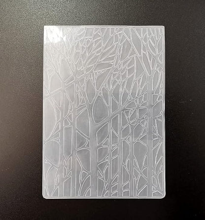NZJ Merry Christmas Forest Tree Plastic Embossing Folders - Image 2