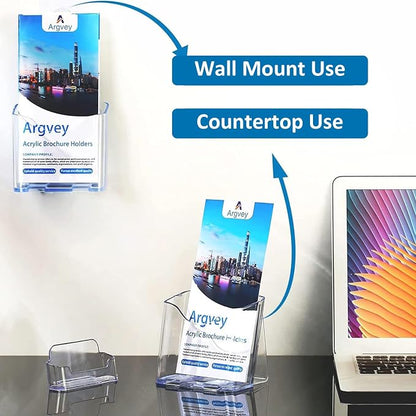 Acrylic Brochure Holder 4x9 Inch, Table Signs, Plastic Rack Card Holder - Image 4