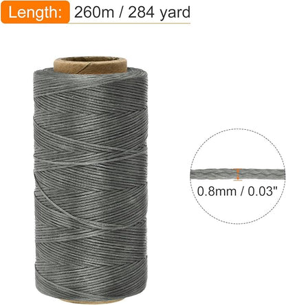 MECCANIXITY Waxed Thread, 284 Yard 0.8mm 150D Flat Wax Thread Polyester Waxed - Image 2