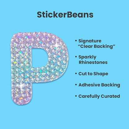 StickerBeans® Rhinestone Alphabet Letter Sticker P - Image 2