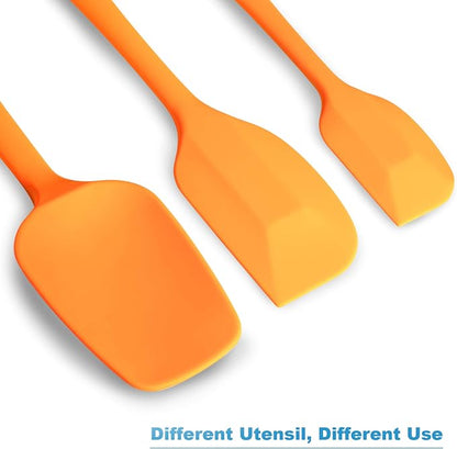 Silicone Spatula 3-piece Set, Ergonomic Handle High Heat-Resistant Spatulas - Image 3